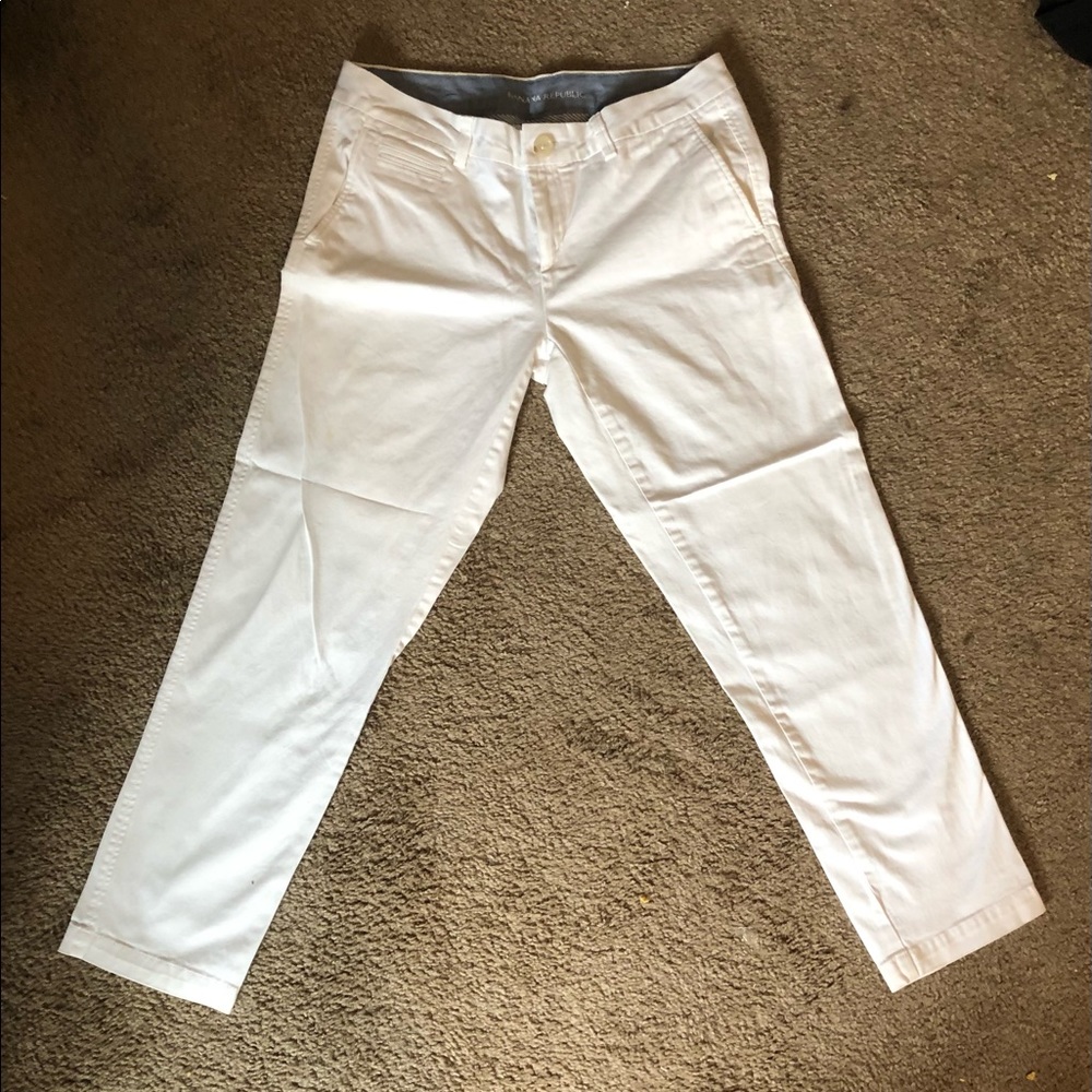 Banana Republic twill pants.